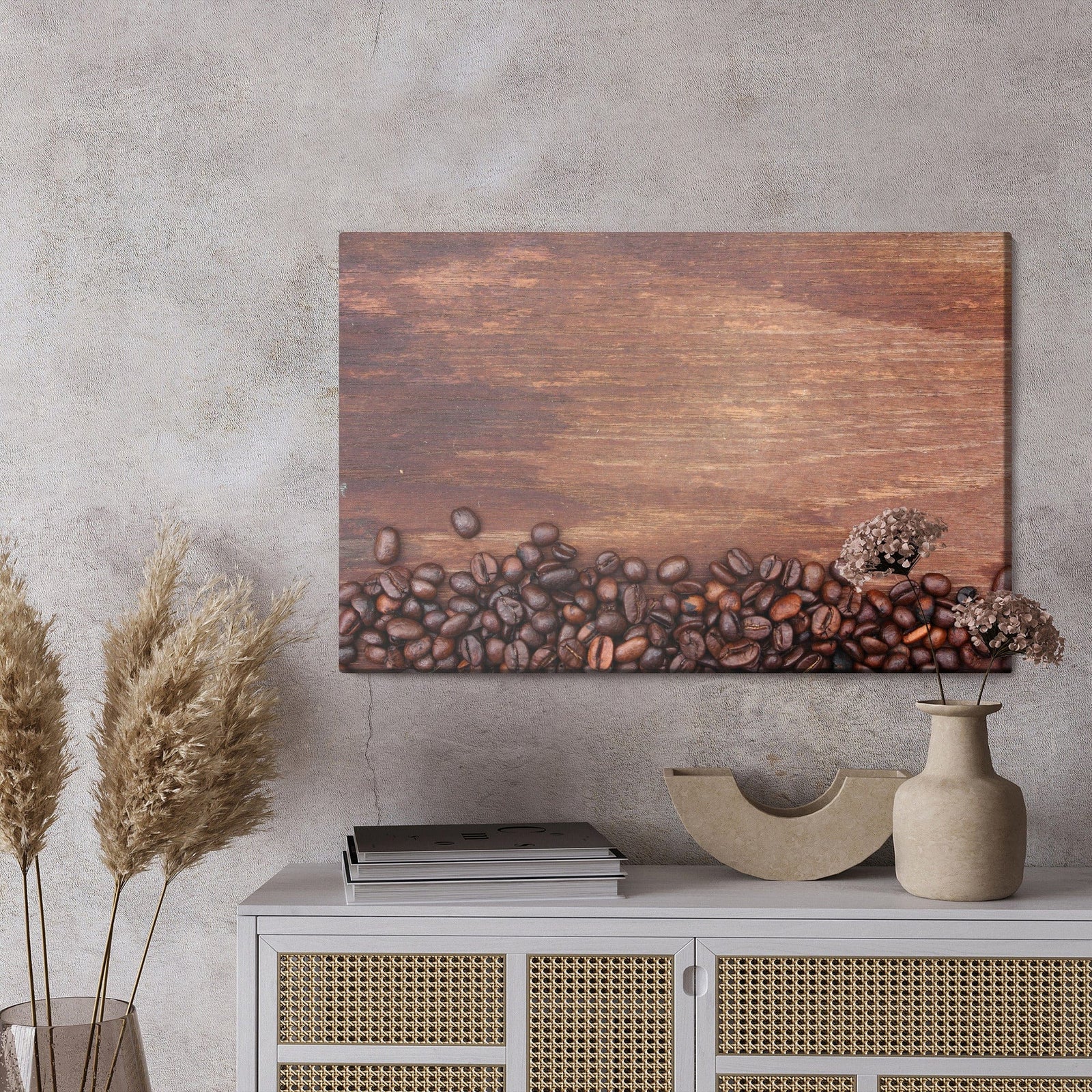 Kanva - Kafijas pupiņas uz koka fona, N-2653 X-ART