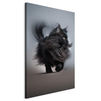 Glezna - Kaķis ar gariem melniem matiem, 150121 Tapetenshop.lv