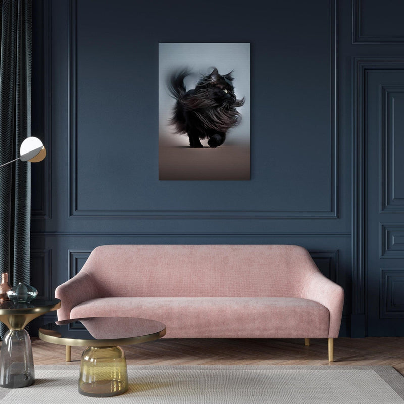 Glezna - Kaķis ar gariem melniem matiem, 150121 Tapetenshop.lv