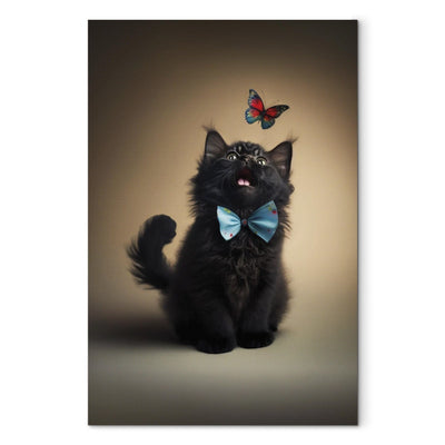 Kanva - Kaķis ar tauriņu, kas vēro lidojošu tauriņu, 150143 G-ART