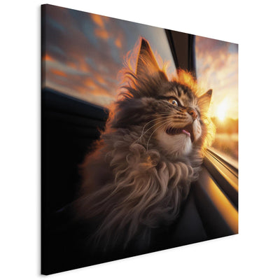 Kanva - Kaķis ceļojumā un rietošā saule, 150149 G-ART