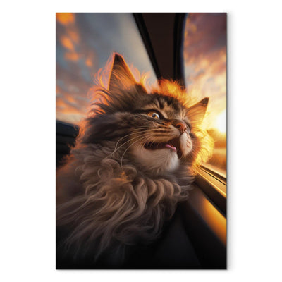 Kanva - Kaķis ceļojumā un rietošā saule, 150158 G-ART