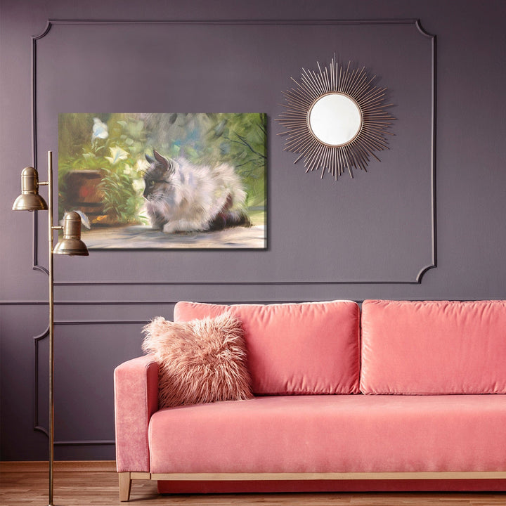 Kanva - Kaķis zaļumos, it kā uzgleznots, N-1431 X-ART