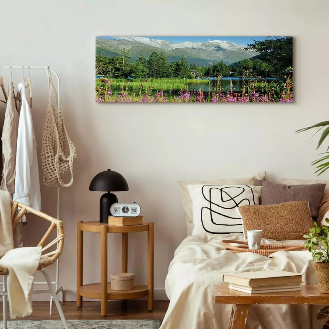 Kanva - kalnu ainava - Pavasaris Alpos, (x 1), 126229, zaļos toņos G-ART