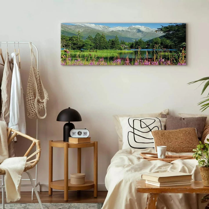 Kanva - kalnu ainava - Pavasaris Alpos, (x 1), 126229, zaļos toņos G-ART
