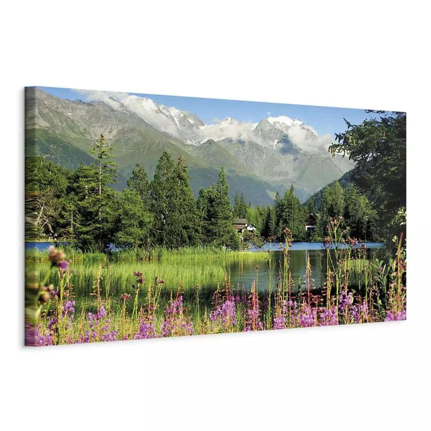 Kanva - kalnu ainava - Pavasaris Alpos, (x 1), 126229, zaļos toņos G-ART