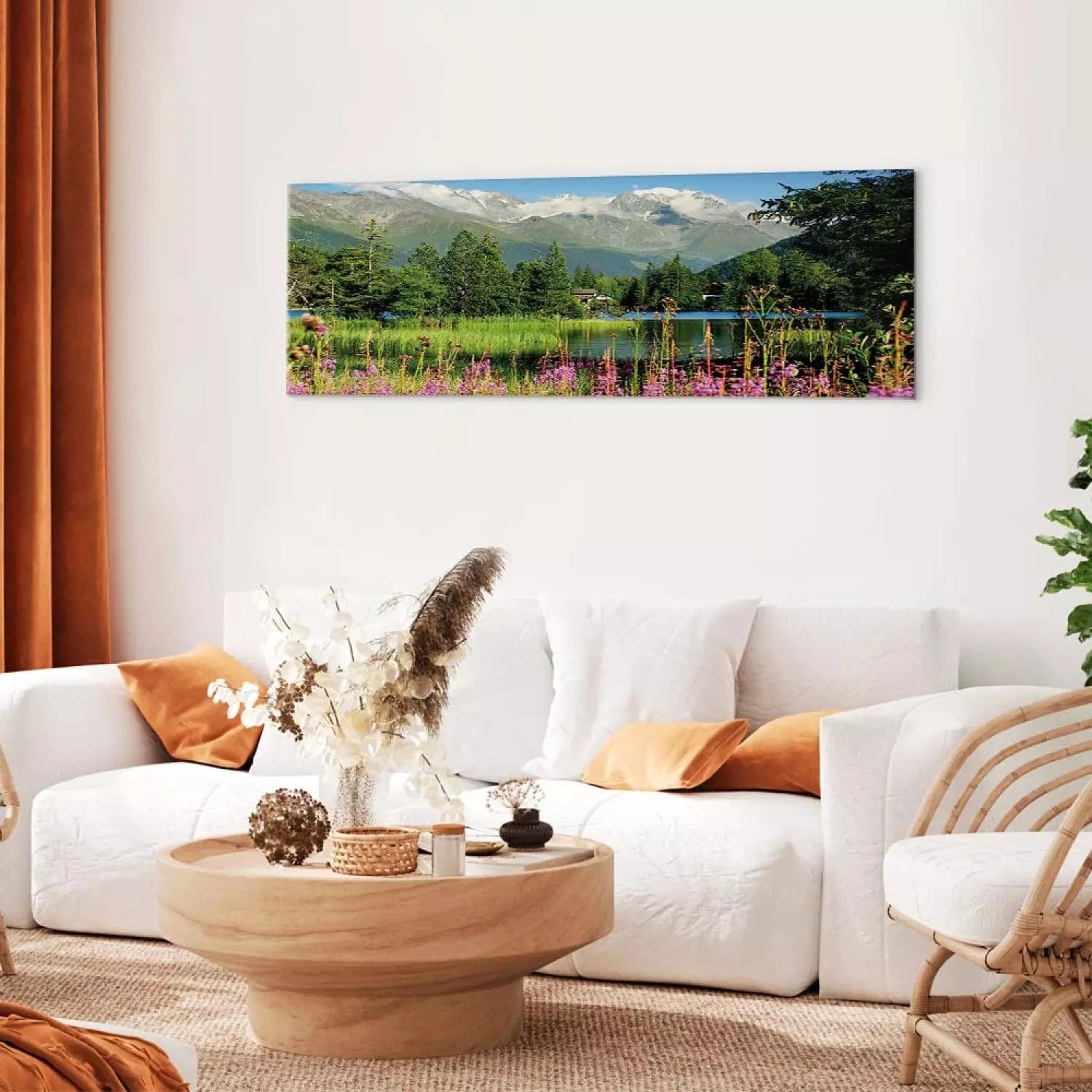 Kanva - kalnu ainava - Pavasaris Alpos, (x 1), 126229, zaļos toņos G-ART