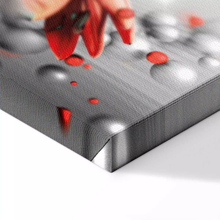 Kanva ar ziediem - Karsta kaislība | pelēka, roza krāsa ART XL