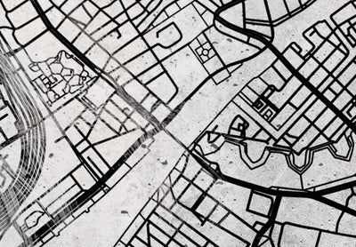 Glezna birojam un ofisam gaiši pelēkos toņos ar pilsētas karti, 135171 G-ART
