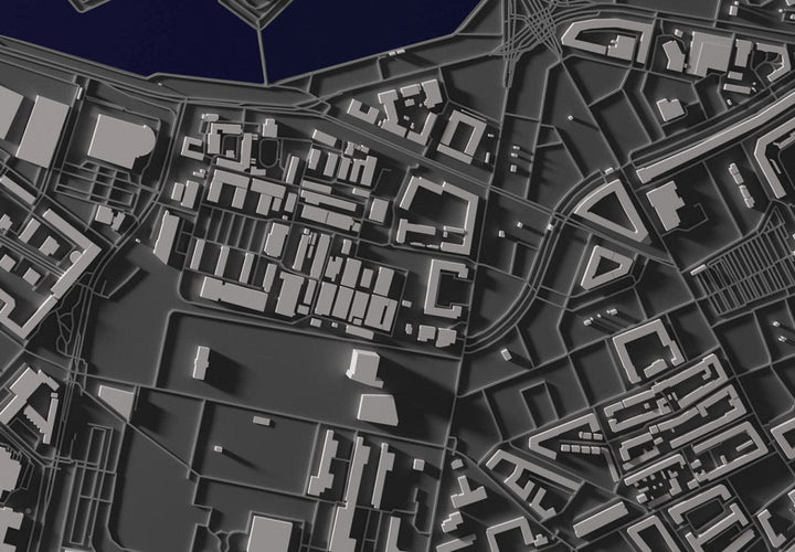 Glezna birojam un ofisam - Karte ar Kopenhāgenas centru, 135173 G-ART