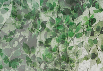 Canvas-taulut - Hiljaisuus - sommitelma, jossa on vihreää murattia seinällä, 151437 G-ART
