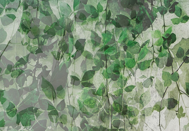 Canvas-taulut - Hiljaisuus - sommitelma, jossa on vihreää murattia seinällä, 151437 G-ART