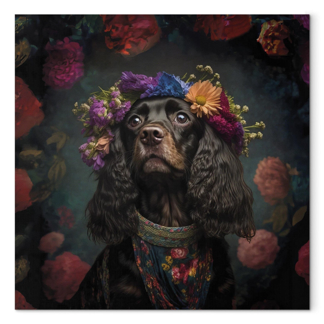 Glezna - Kokerspaniels - suņa portrets Frida Kahlo stilā - 150262 G-ART