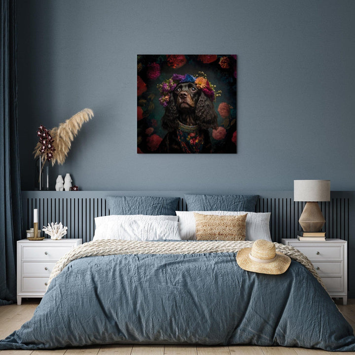 Glezna - Kokerspaniels - suņa portrets Frida Kahlo stilā - 150262 G-ART