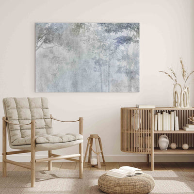 Kanva - Koki miglā - ainava zilos un pelēkos toņos, 151463 G-ART