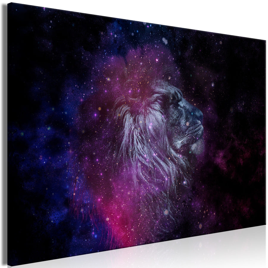 Kanva ar lauvu - Kosmiskā lauva, zilā/violetā/melnā - jauniešiem ART XL