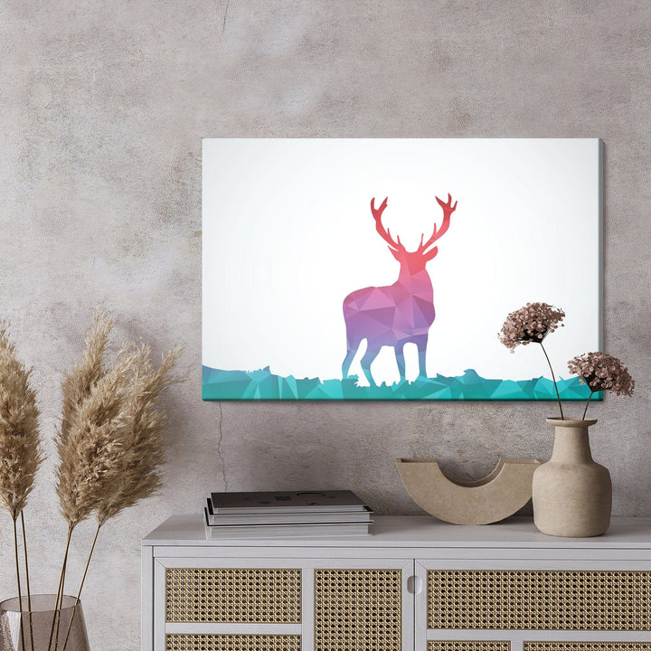 Kanva - Krāsaina abstrakcija ar briežu, N-736 X-ART