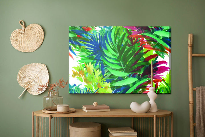 Kanva - Krāsainas tropu lapas, it kā gleznotas, N-1600 X-ART