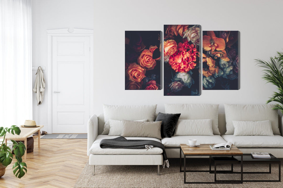 Kanva - Krāsaini ziedi retro stilā, N-3980 X-ART