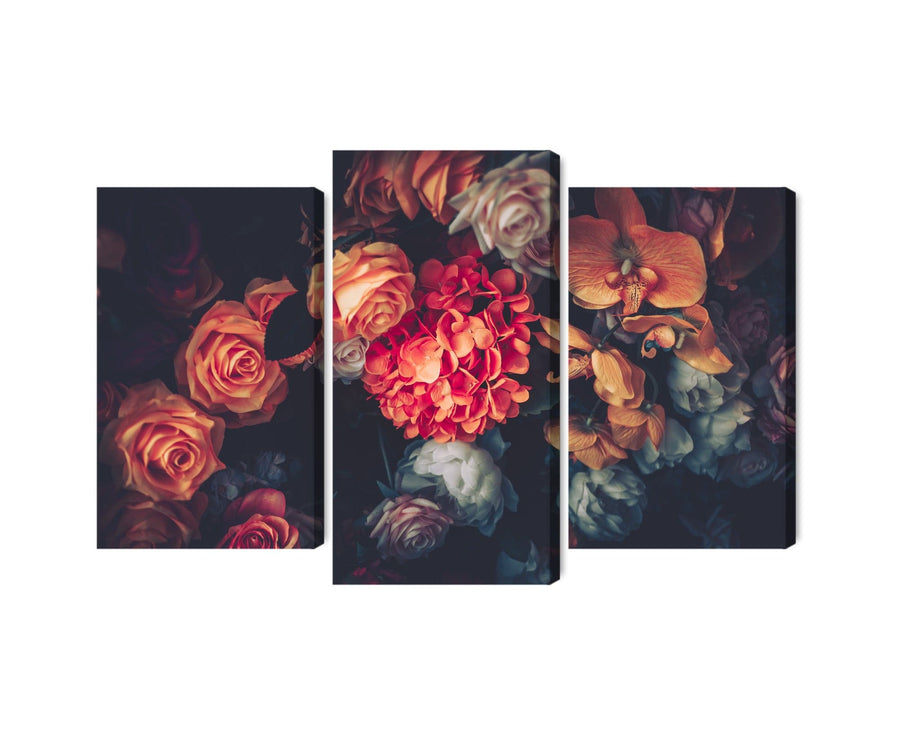 Kanva - Krāsaini ziedi retro stilā, N-3980 X-ART