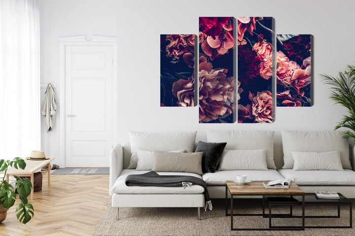 Kanva - Krāsaini ziedi retro stilā, N-3991 X-ART