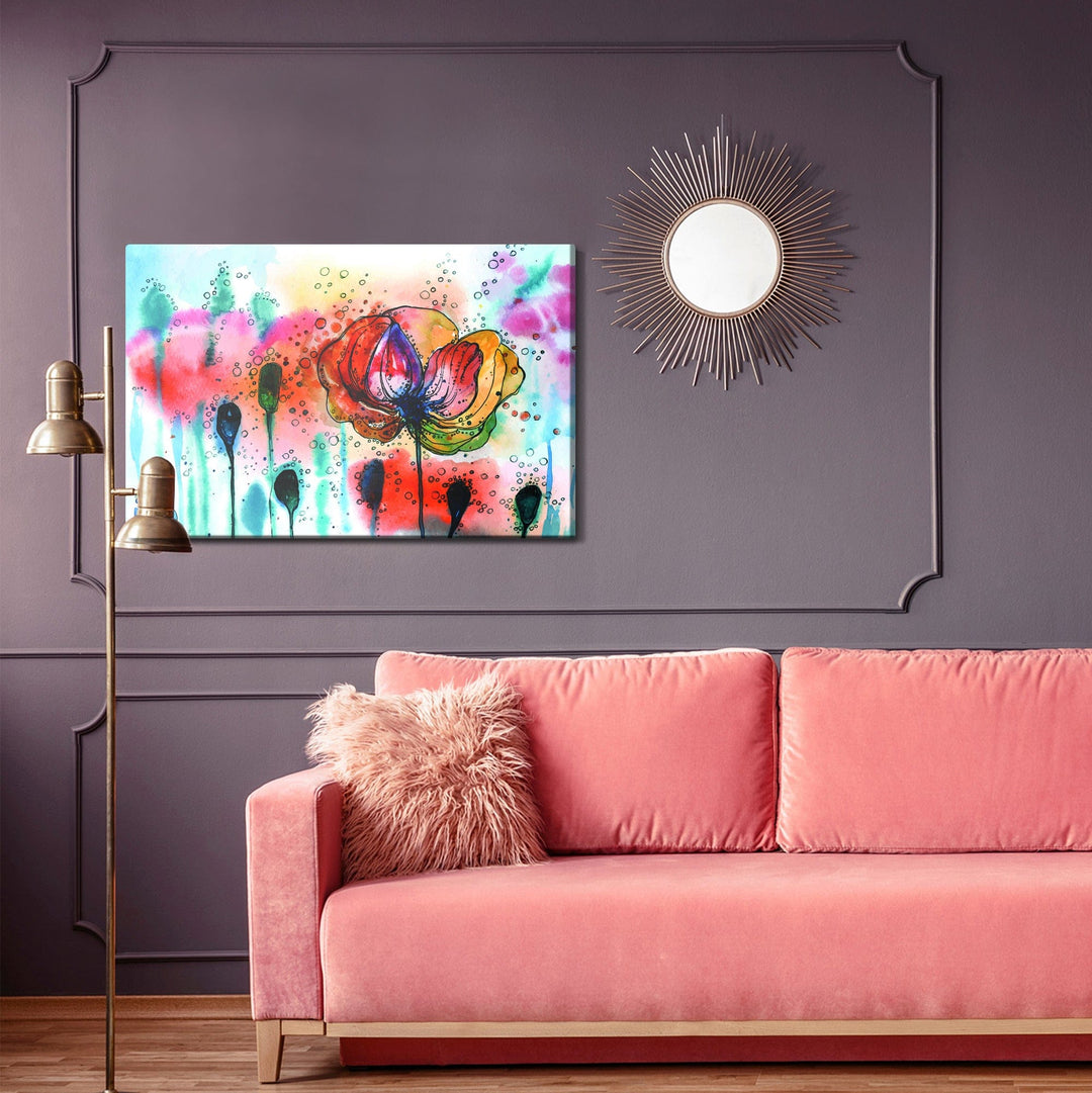 Kanva - Krāsains akvareļu magones, N-1503 X-ART