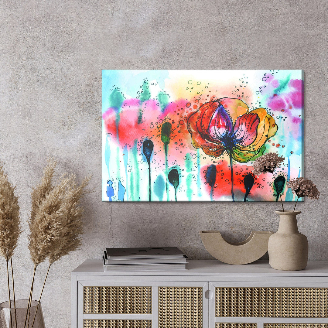 Kanva - Krāsains akvareļu magones, N-1503 X-ART