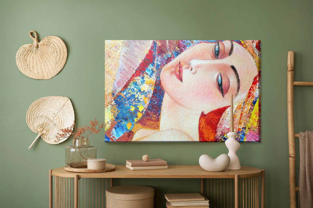 Kanva - Krāsains jaunas sievietes portrets, N-947 X-ART