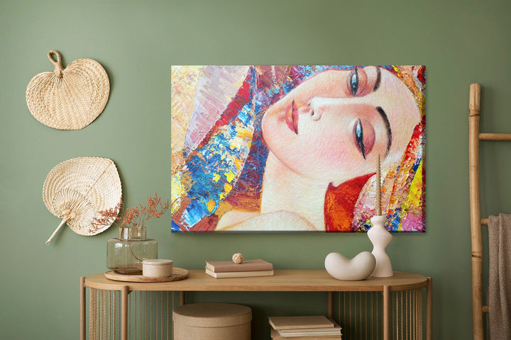 Kanva - Krāsains jaunas sievietes portrets, N-947 X-ART