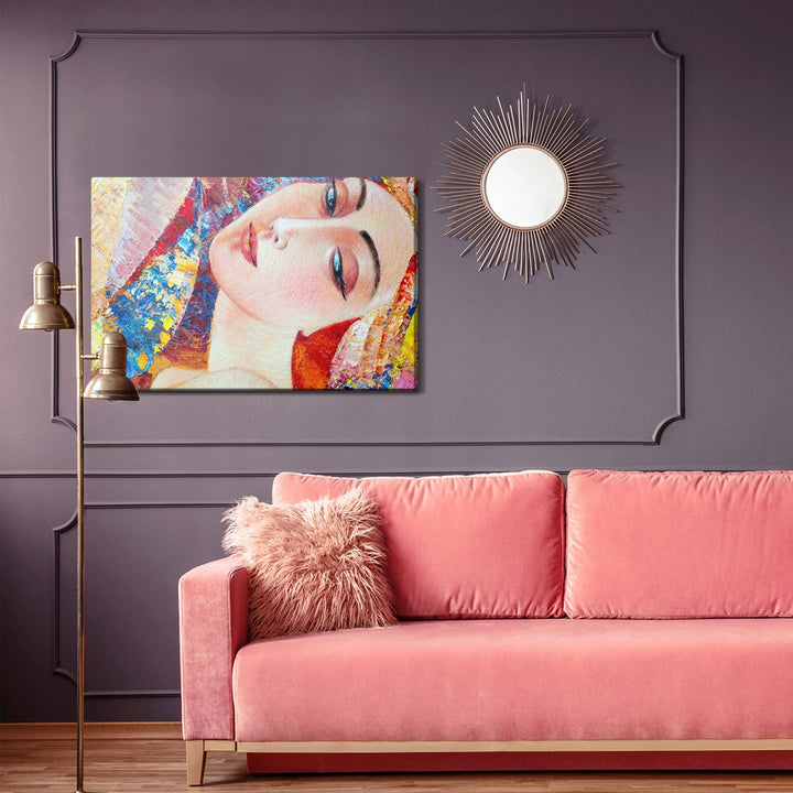 Kanva - Krāsains jaunas sievietes portrets, N-947 X-ART