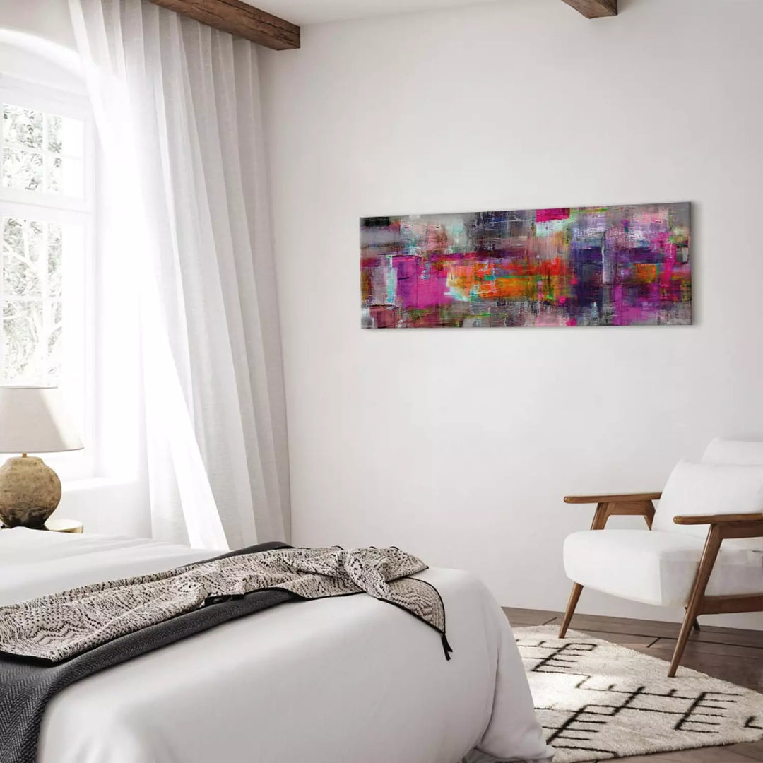 Mākslinieciska Abstrakta Glezna – Pelēkos un Violetos Toņos ART XL