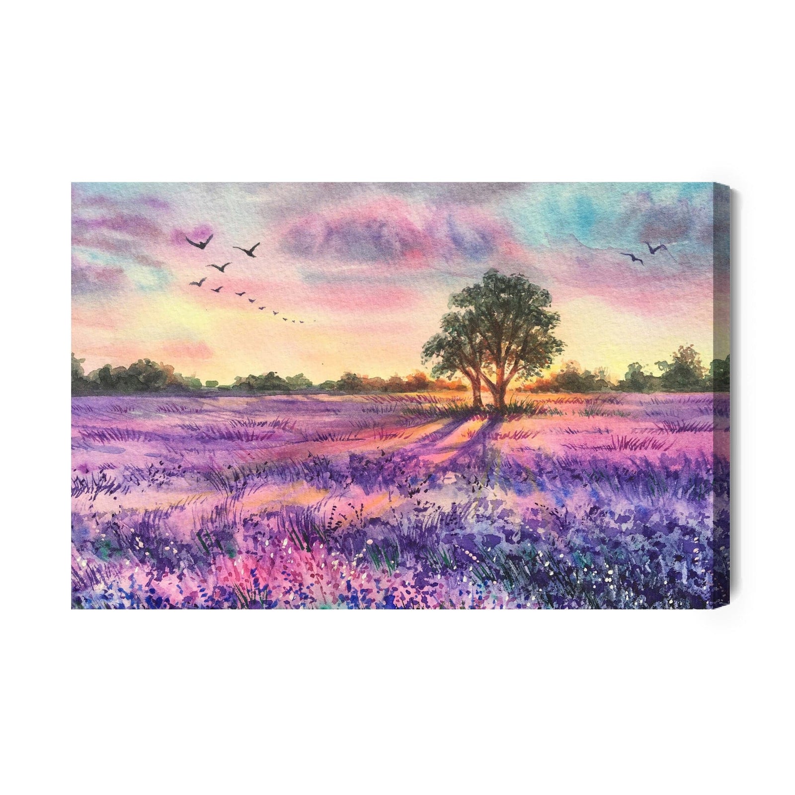 Kanva - Lavandas ainava, gleznota ar akvareļu krāsām, N-1499 X-ART