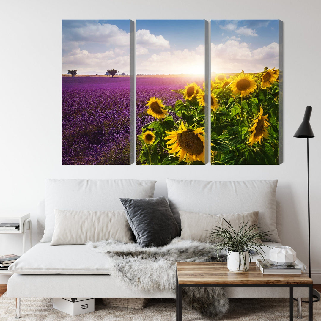 Kanva - Lavandas un saulespuķu lauki 3D, N-4189 X-ART