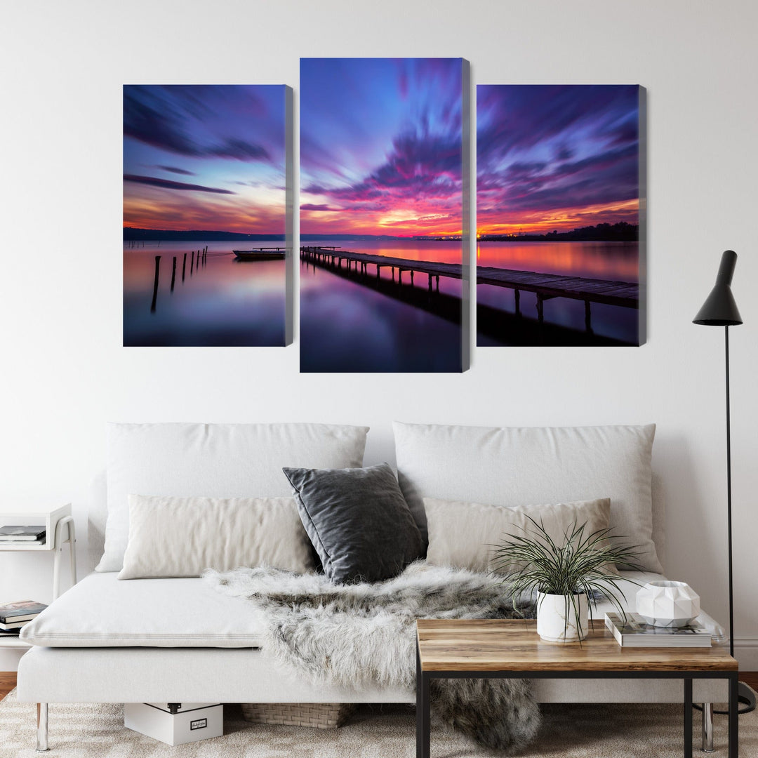 Kanva: Saulriets, tumši violetas debesis X-ART