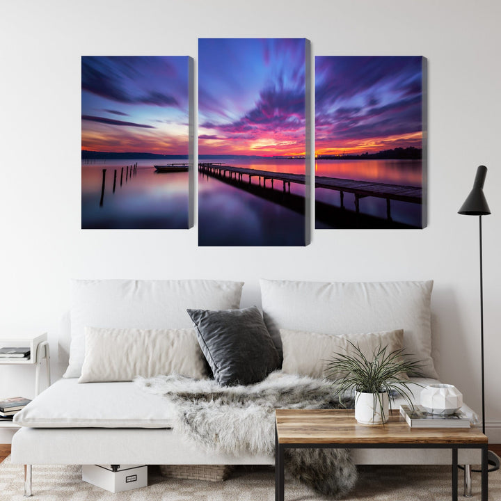 Kanva: Saulriets, tumši violetas debesis X-ART