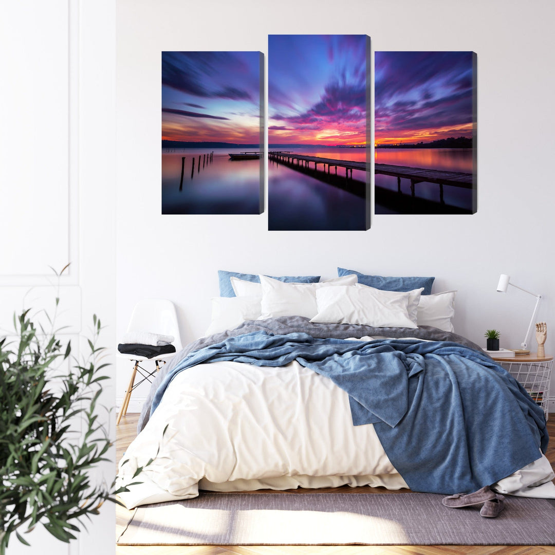 Kanva: Saulriets, tumši violetas debesis X-ART