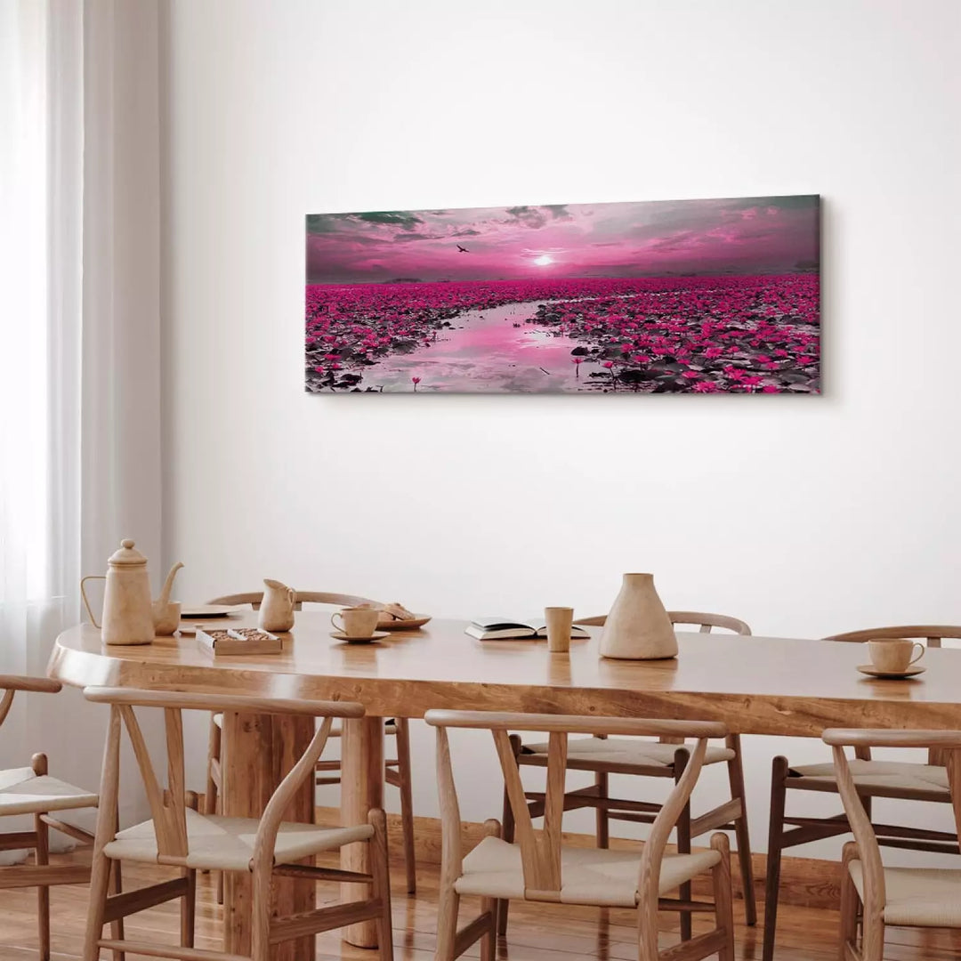 Glezna Lilijas Saulrietā – Violeta Purpuraugu Ainava ART XL