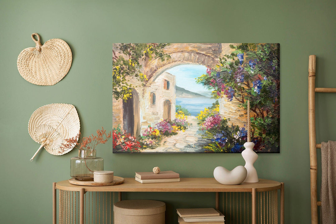 Kanva - Māja pie jūras un ziedi, N-1141 X-ART