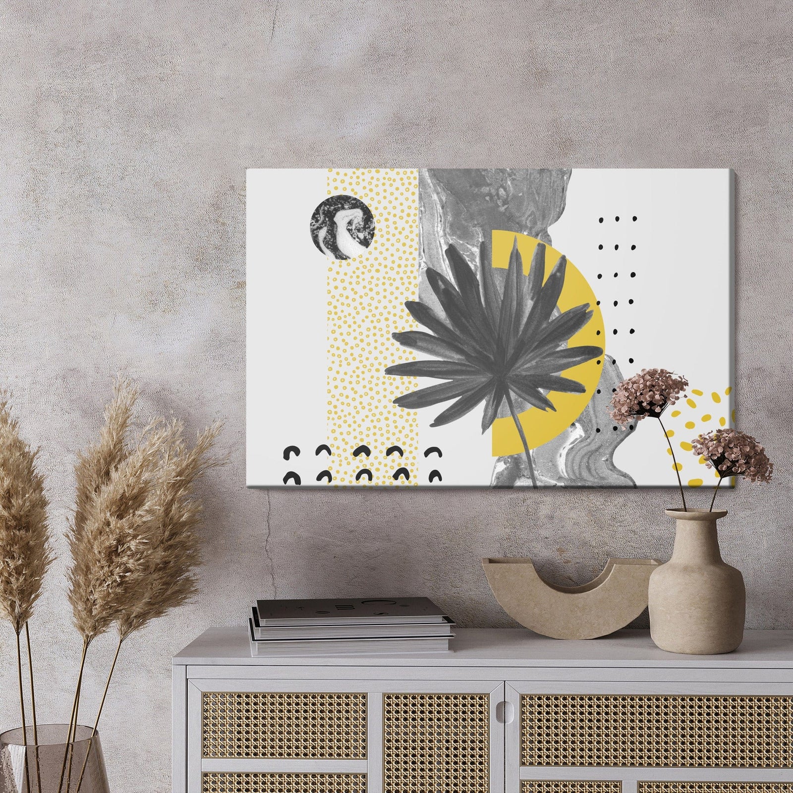 Kanva - Mākslas darbs ar lapām un rakstiem, N-1632 X-ART