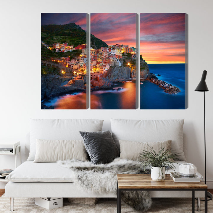 Kanva: Manarolas pilsēta saulrietā, Itālija X-ART