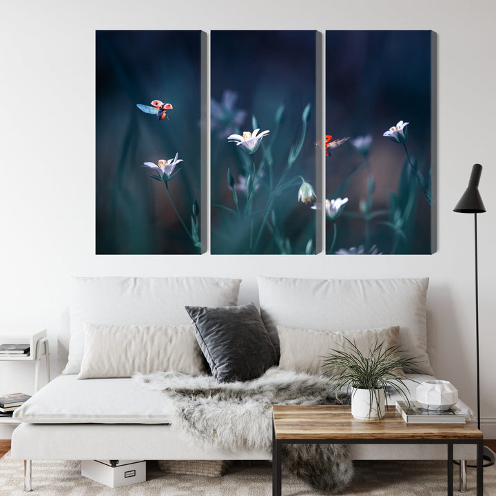 Kanva - Mārītes un savvaļas ziedi makro mērogā, N-3943 X-ART