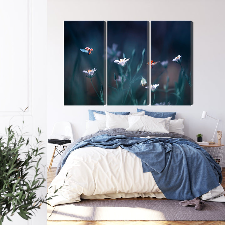 Kanva - Mārītes un savvaļas ziedi makro mērogā, N-3943 X-ART