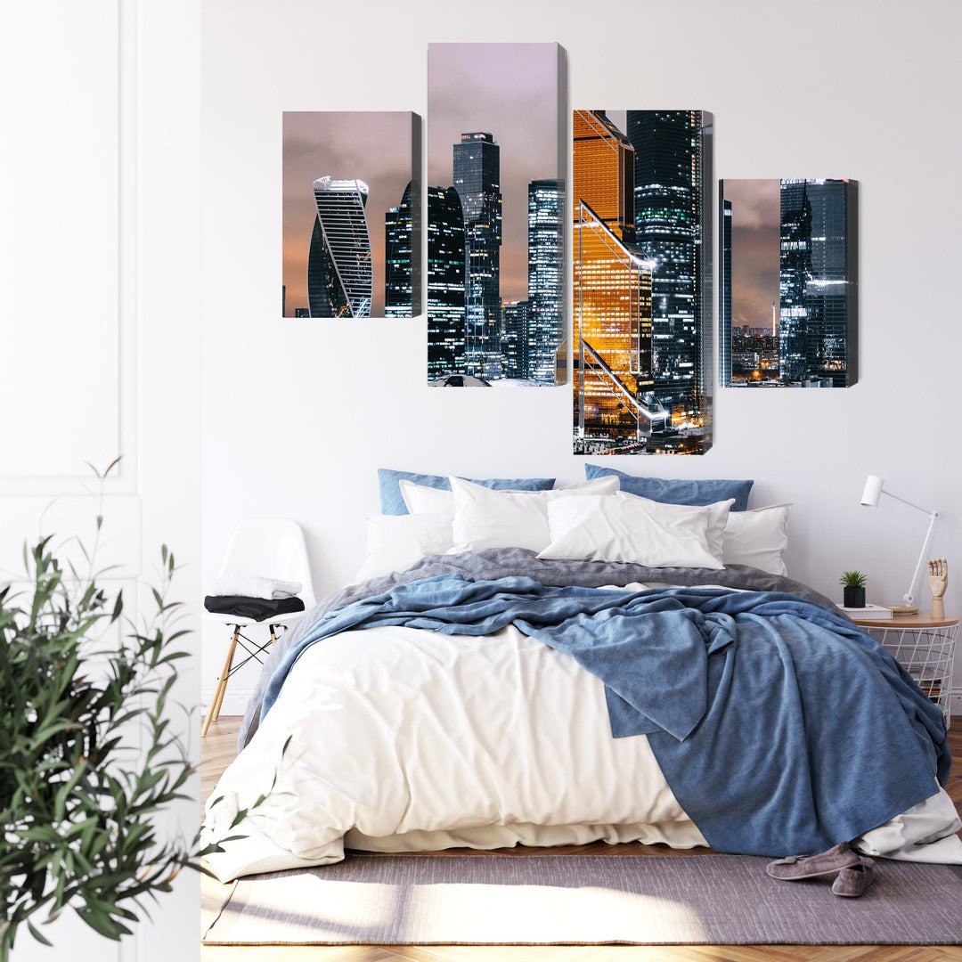 4 daļu kanva: Maskavas panorāma, taupe X-ART