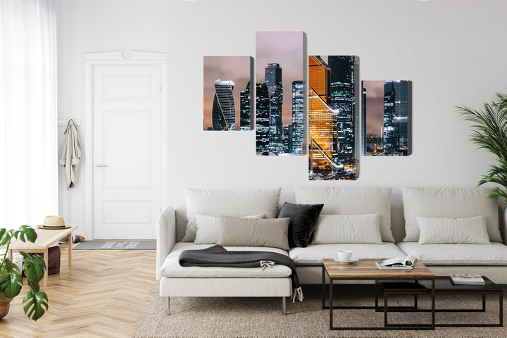 4 daļu kanva: Maskavas panorāma, taupe X-ART