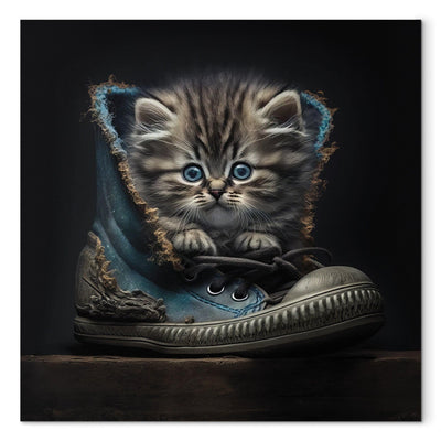 Kanva - Mazs kaķītis ar zilām acīm kurpē, 150096 G-ART
