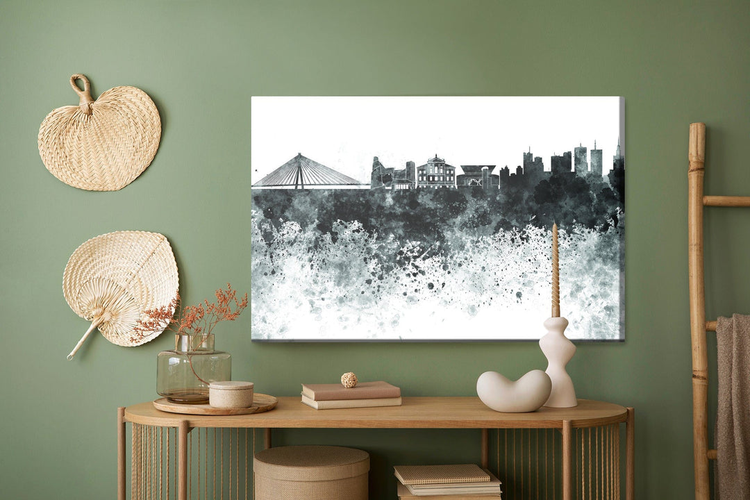 Kanva - Melna un balta Varšavas panorāma, N-771 X-ART