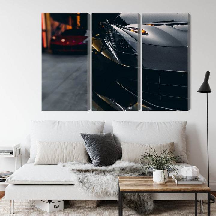 Kanva - Melnas sporta automašīnas priekšpuse, N-3483 X-ART