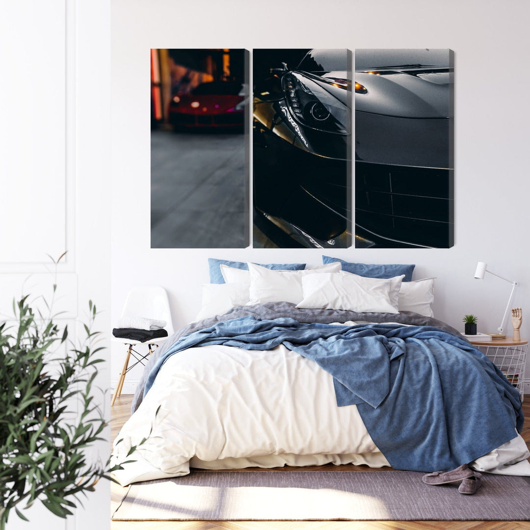 Kanva - Melnas sporta automašīnas priekšpuse, N-3483 X-ART