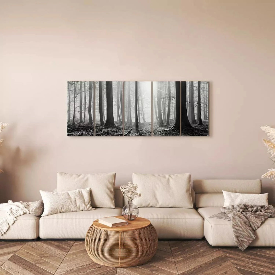 Kanva - Melnbalts mežs, (no 5 daļām), 98564 - elegants skats G-ART
