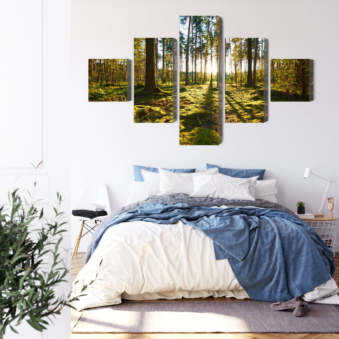 Kanva - Meža ainava ar saulrietu, N-1873 X-ART